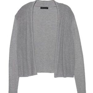 Banana Republic SILK COTTON CROPPED CARDIGAN SWEATER Gray Small